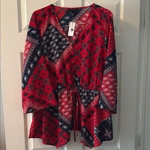 Red and Black Women's Top